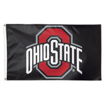 Wholesale-Ohio State Buckeyes OSU LOGO ON BLACK BACKGROUND Flag - Deluxe 3' X 5'