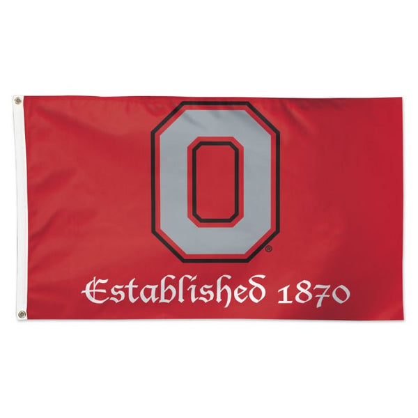 Wholesale-Ohio State Buckeyes "O" ESTABLISHED 1870 Flag - Deluxe 3' X 5'