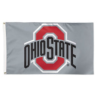 Wholesale-Ohio State Buckeyes OSU LOGO ON GRAY BACKGROUND Flag - Deluxe 3' X 5'