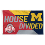 Wholesale-Ohio State Buckeyes / Michigan Wolverines HOUSE DIVIDED Flag - Deluxe 3' X 5' NCAA Rivalry