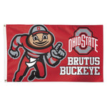 Wholesale-Ohio State Buckeyes OHIO STATE BRUTUS BUCKEYE Flag - Deluxe 3' X 5'