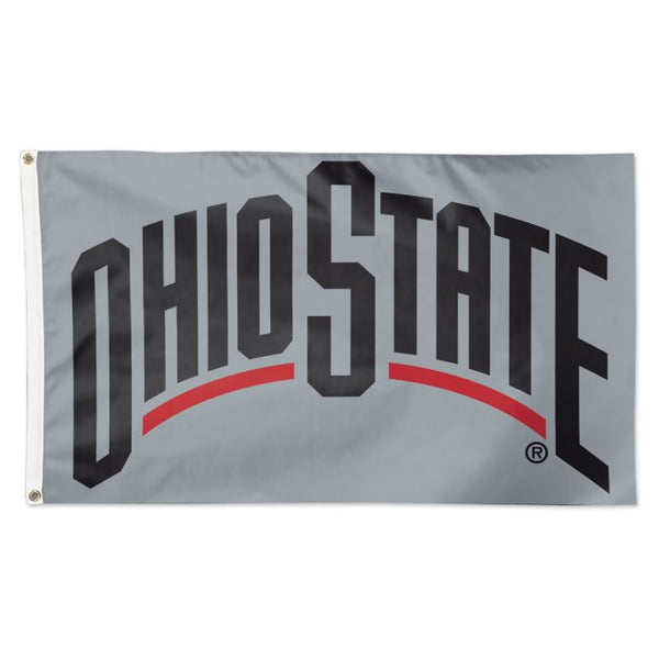 Wholesale-Ohio State Buckeyes OHIO ST SECONDARY LOGO ON GRAY Flag - Deluxe 3' X 5'