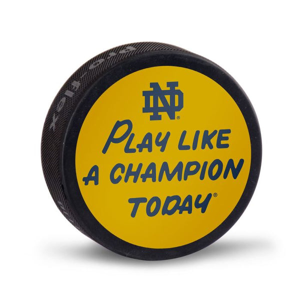 Wholesale-Notre Dame Fighting Irish N/D PLAY LIKE A CHAMPION TODAY Hockey Puck Packaged