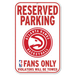 Atlanta Hawks Reserved Parking Plastic Sign 11" x 17"