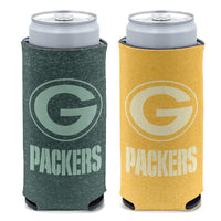 Green Bay Packers COLORED HEATHER 12 oz Slim Can Cooler