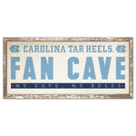 North Carolina Tar Heels FAN CAVE Wood Sign 8" x 17"