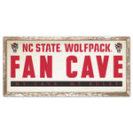 NC State Wolfpack FAN CAVE Wood Sign 8" x 17"