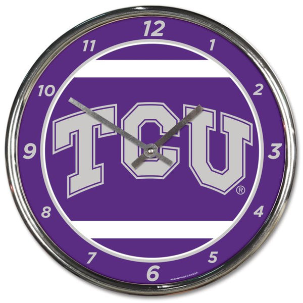 Wholesale-TCU Horned Frogs Chrome Clock