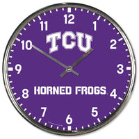 Wholesale-TCU Horned Frogs Chrome Clock