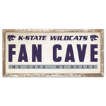 Kansas State Wildcats FAN CAVE Wood Sign 8" x 17"