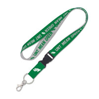 Wholesale-North Texas Mean Green HEATHER Lanyard w/detachable buckle 1"