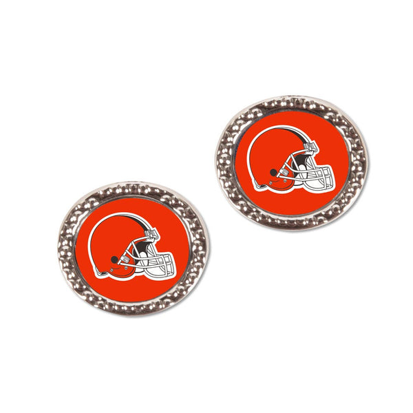 Cleveland Browns Earrings Jewelry Carded Round
