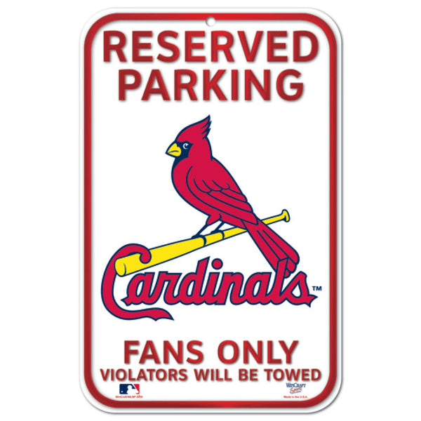 St. Louis Cardinals Reserved Parking Plastic Sign 11" x 17"