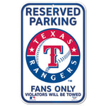 Texas Rangers Reserved Parking Plastic Sign 11" x 17"