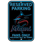 Miami Marlins Reserved Parking Plastic Sign 11" x 17"