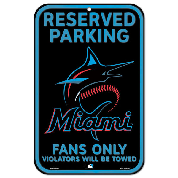 Miami Marlins Reserved Parking Plastic Sign 11" x 17"