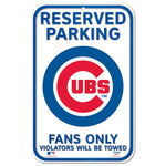 Chicago Cubs Reserved Parking Plastic Sign 11" x 17"