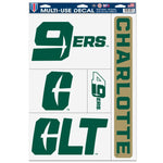 Wholesale-Charlotte Forty-Niners Multi Use Decal 11" x 17"