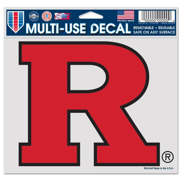 Wholesale-Rutgers Scarlet Knights Multi-Use Decal -Clear Bckrgd 5" x 6"