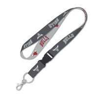 Chicago Bulls Gray Lanyard w/detachable buckle 1"