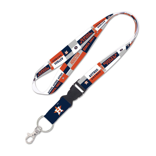 Houston Astros color block Lanyard w/detachable buckle 1"