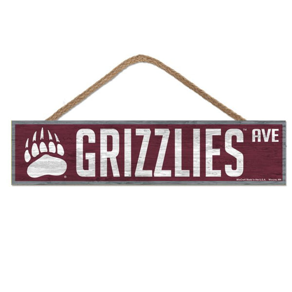 Wholesale-Montana Grizzlies Wood Sign-with Rope 4" x 17"