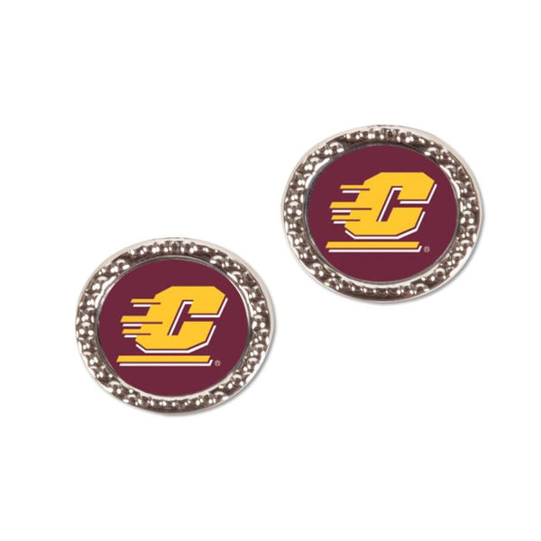 Wholesale-Central Michigan Chippewas Earrings Jewelry Carded Round