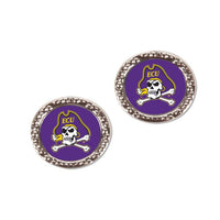 Wholesale-East Carolina Pirates Earrings Jewelry Carded Round