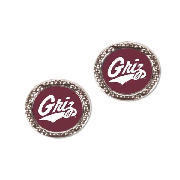 Wholesale-Montana Grizzlies Earrings Jewelry Carded Round