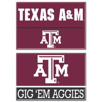 Texas A&M Aggies Rectangle Magnet, 2pack 2" x 3"