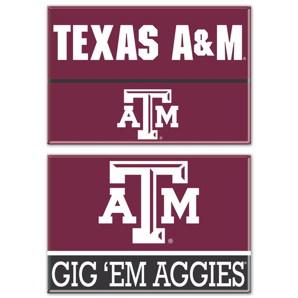 Texas A&M Aggies Rectangle Magnet, 2pack 2" x 3"