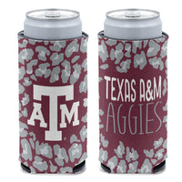 Texas A&M Aggies LEOPARD 12 oz Slim Can Cooler