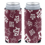 Texas A&M Aggies SCATTER PRINT 12 oz Slim Can Cooler