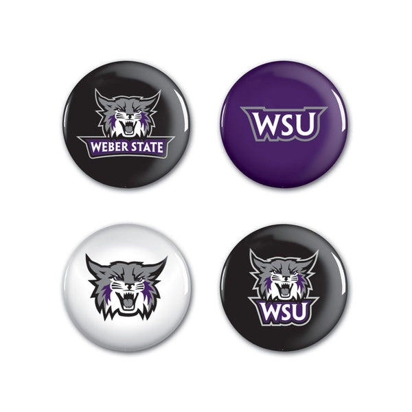 Weber State Wildcats Button 4 Pack 1 1/4" Rnd