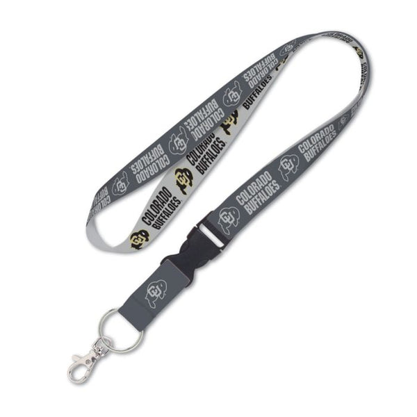 Wholesale-Colorado Buffaloes CHARCOAL Lanyard w/detachable buckle 1"