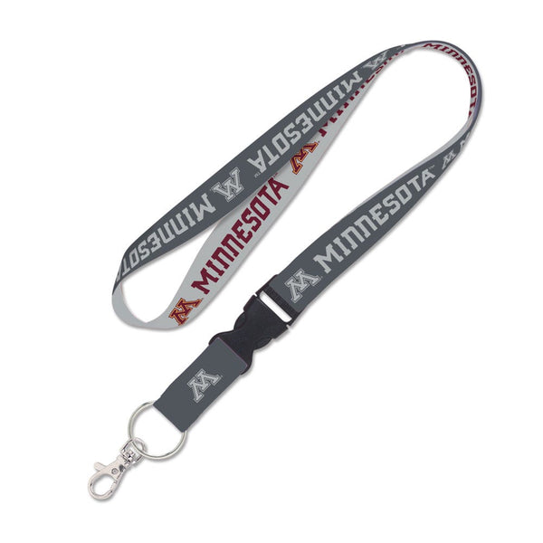 Minnesota Golden Gophers CHARCOAL Lanyard w/detachable buckle 1"
