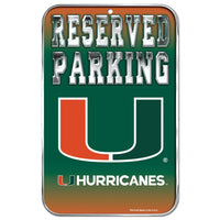 Miami Hurricanes Plastic Sign 11" x 17"