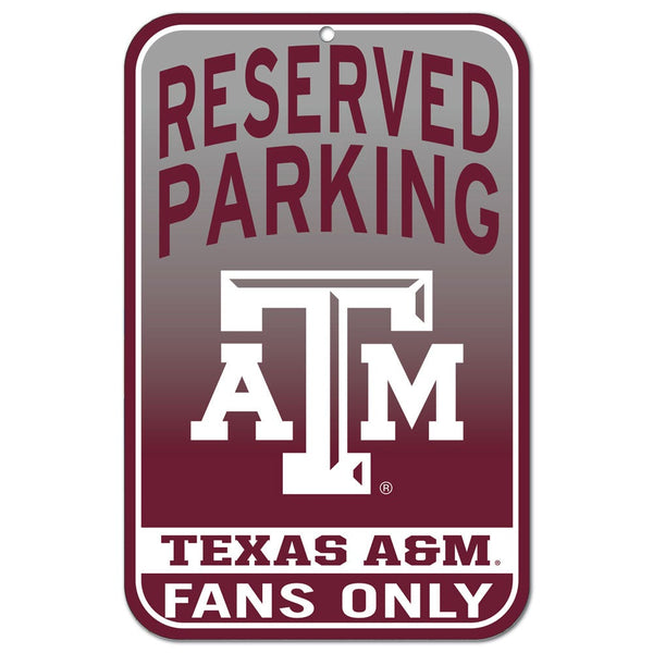 Texas A&M Aggies Reserved Parking Plastic Sign 11" x 17"