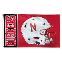 Wholesale-Nebraska Cornhuskers HELMET Flag - Deluxe 3' X 5'