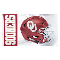 Wholesale-Oklahoma Sooners HELMET Flag - Deluxe 3' X 5'