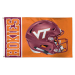 Wholesale-Virginia Tech Hokies HELMET Flag - Deluxe 3' X 5'