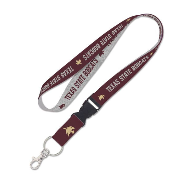 Wholesale-Texas State Bobcats HEATHER Lanyard w/detachable buckle 1"