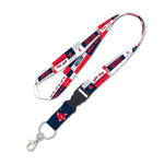 Boston Red Sox color block Lanyard w/detachable buckle 1"
