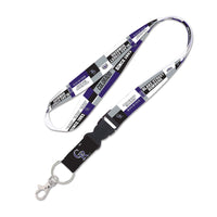 Colorado Rockies color block Lanyard w/detachable buckle 1"