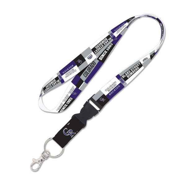 Colorado Rockies color block Lanyard w/detachable buckle 1"
