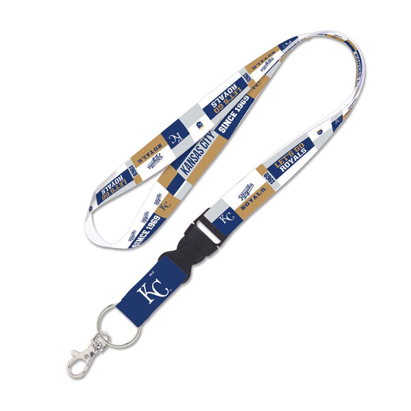 Kansas City Royals color block Lanyard w/detachable buckle 1"