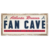 Atlanta Braves FAN CAVE Wood Sign 8" x 17"
