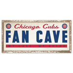 Chicago Cubs FAN CAVE Wood Sign 8" x 17"