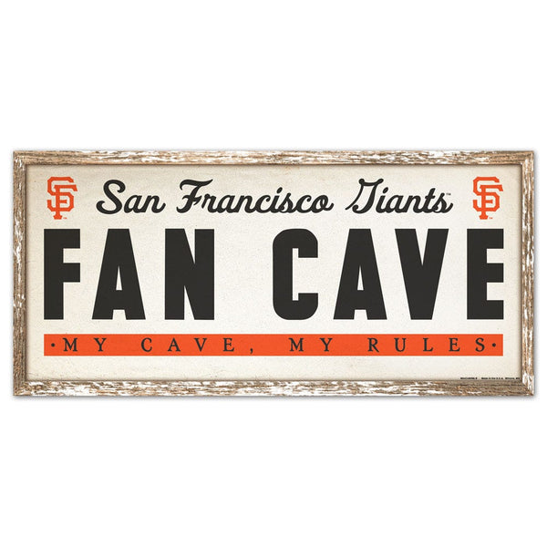 San Francisco Giants FAN CAVE Wood Sign 8" x 17"