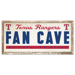 Texas Rangers FAN CAVE Wood Sign 8" x 17"